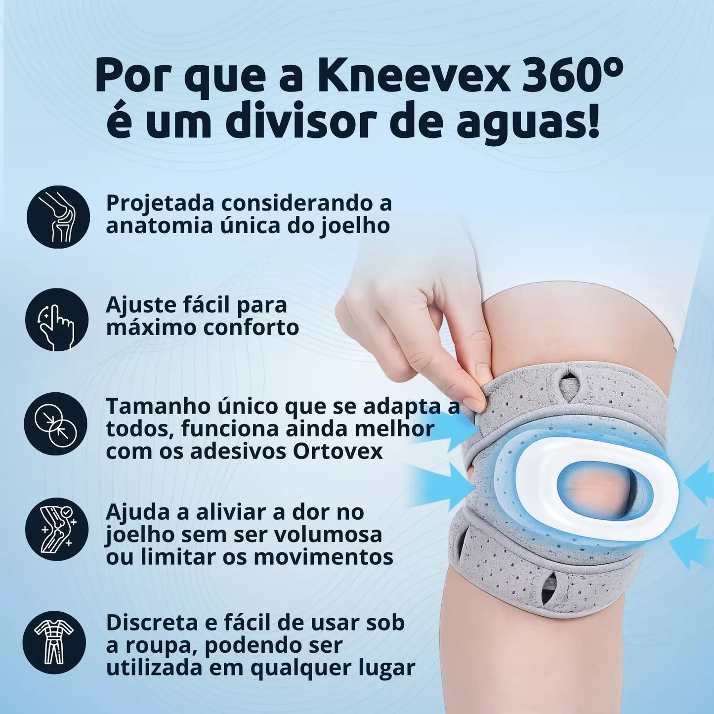 Kneevex 360º - Suporte e alívio para os joelhos.