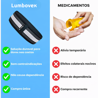 Lumbovex – Cinta Lombar Ortopédica Ajustável com Compressão e Suporte para Coluna